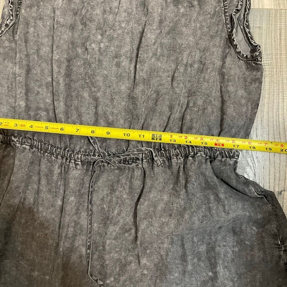 Time and Tru, flutter sleeve dress, charcoal gray pullover dress size XL above t - Picture 9 of 10